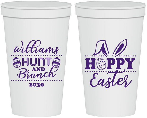 Personalized Easter 22 oz Stadium Cups - Hoppy Bunny Eggs | 210012