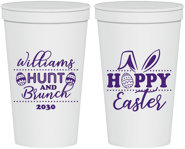 Personalized Easter 22 oz Stadium Cups - Hoppy Bunny Eggs | 210012