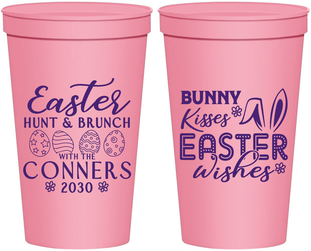 Personalized Easter 22 oz Stadium Cups - Bunny Kisses Eggs | 210014
