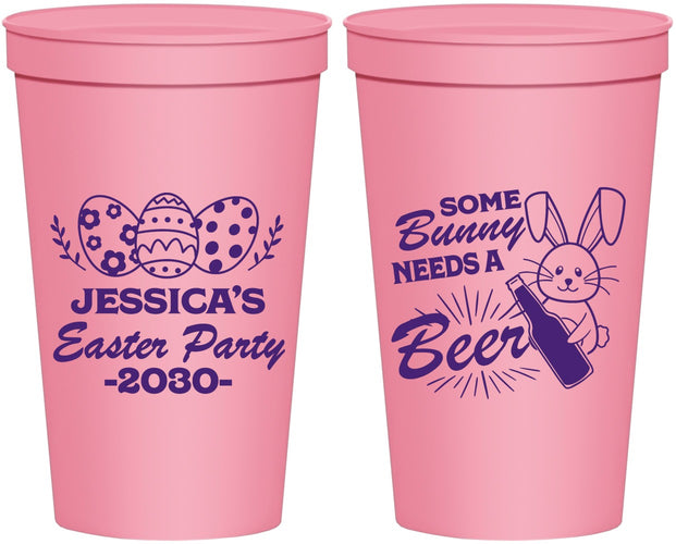 Personalized Easter 22 oz Stadium Cups - Bunny Needs A Beer | 210018