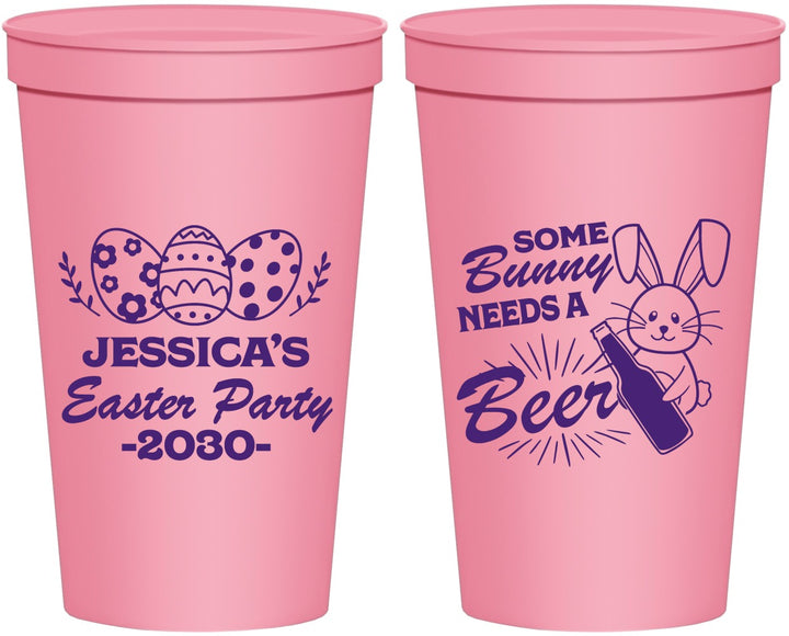 Personalized Easter 22 oz Stadium Cups - Bunny Needs A Beer | 210018