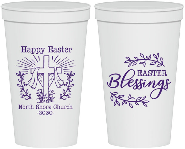 Personalized Easter 22 oz Stadium Cups - Blessings Church | 210020