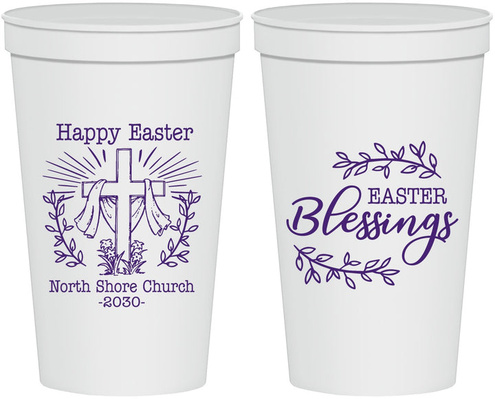 Personalized Easter 22 oz Stadium Cups - Blessings Church | 210020