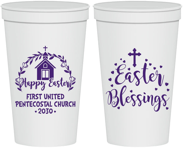 Personalized Easter 22 oz Stadium Cups - Easter Blessings Church | 210024