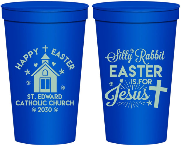 Personalized Easter 22 oz Stadium Cups - Silly Rabbit | 210025