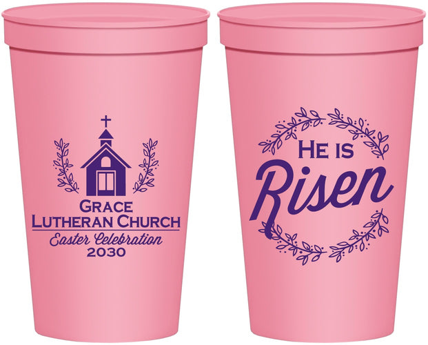 Personalized Easter 22 oz Stadium Cups - He Is Risen | 210026