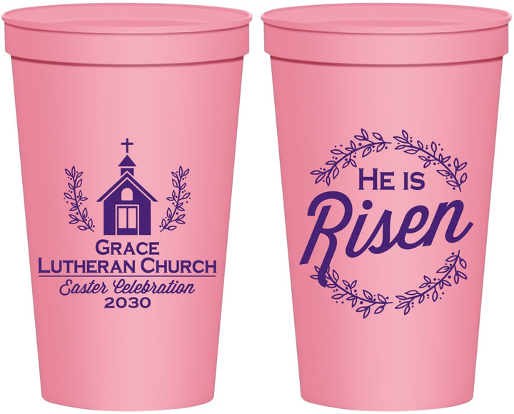 Personalized Easter 22 oz Stadium Cups - He Is Risen | 210026