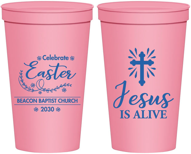 Personalized Easter 22 oz Stadium Cups - Jesus Is Alive | 210027