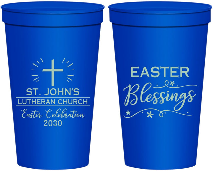 Personalized Easter 22 oz Stadium Cups - Easter Blessings Church | 210029