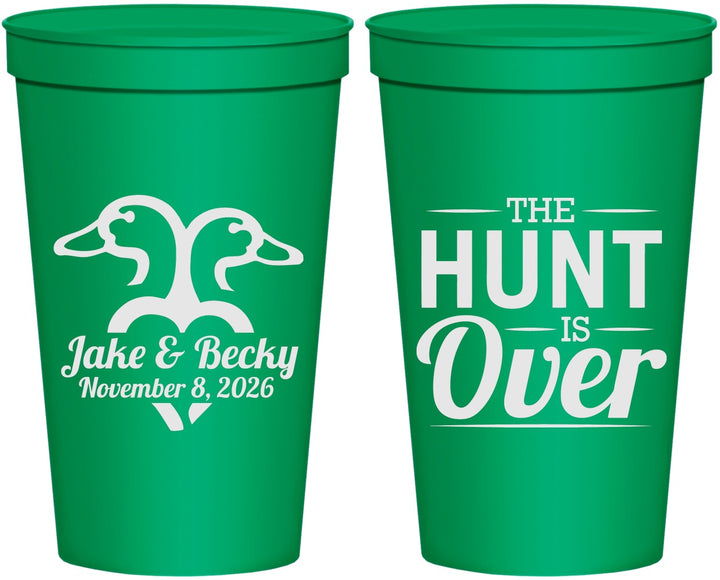 Personalized Wedding 22 oz Stadium Cups - The Hunt Is Over Duck | 217