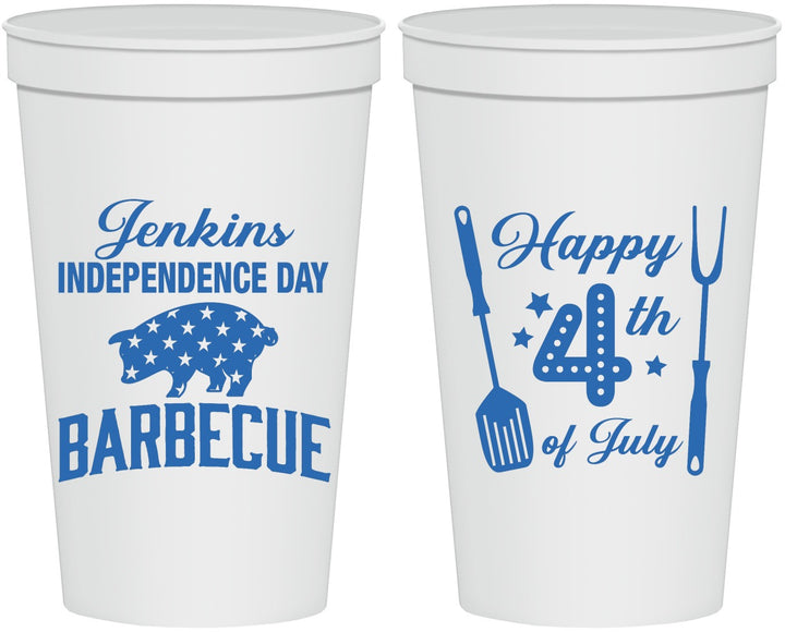 Personalized 4th Of July 22 oz Stadium Cups - Barbecue Bbq | 220001