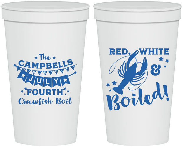Personalized 4th Of July 22 oz Stadium Cups - Crawfish Boil | 220013