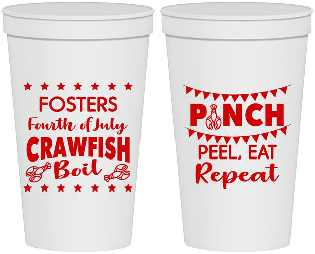 Personalized 4th Of July 22 oz Stadium Cups - Crawfish Boil | 220016