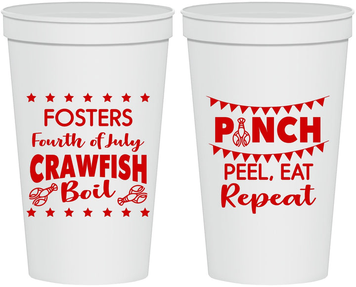 Personalized 4th Of July 22 oz Stadium Cups - Crawfish Boil | 220016