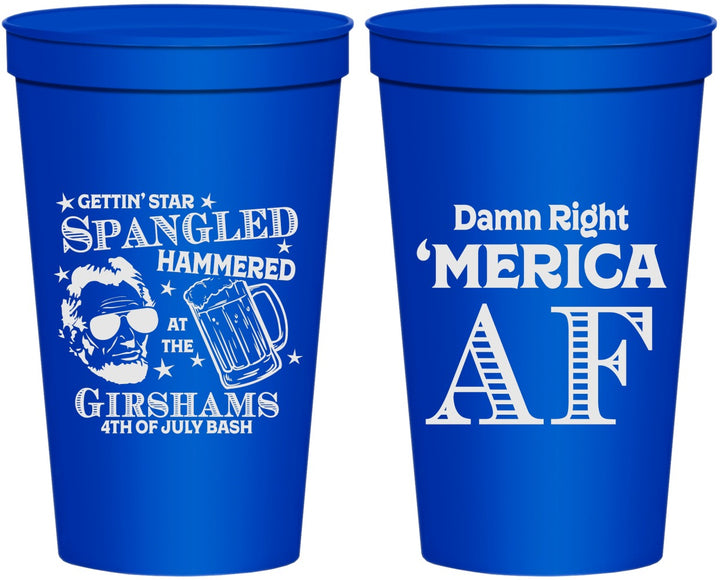 Personalized 4th Of July 22 oz Stadium Cups - Merica Af | 220031