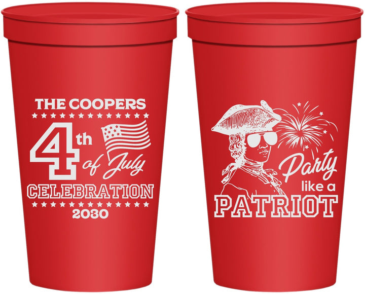 Personalized 4th Of July 22 oz Stadium Cups - Patriot | 220038