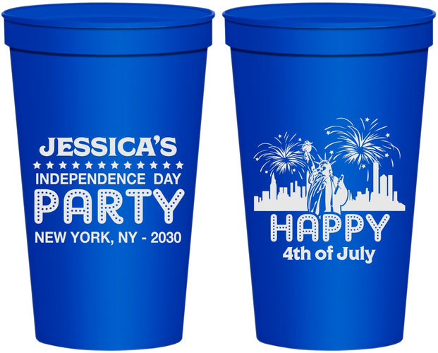 Personalized 4th Of July 22 oz Stadium Cups - New York | 220039