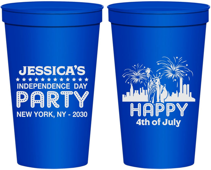 Personalized 4th Of July 22 oz Stadium Cups - New York | 220039