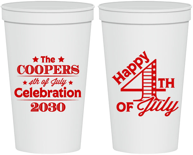 Personalized 4th Of July 22 oz Stadium Cups - Independence Day | 220040