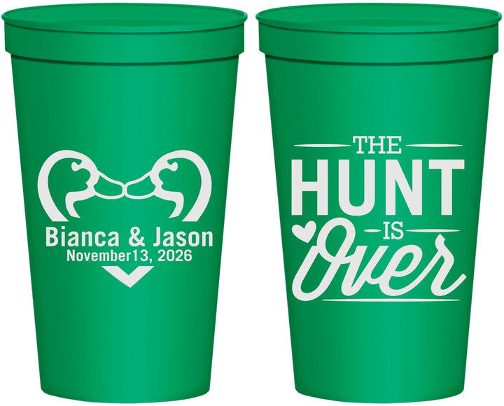 Personalized Wedding 22 oz Stadium Cups - The Hunt Is Over Duck | 227