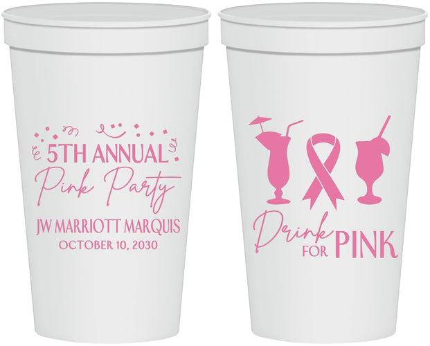 Personalized Awareness 22 oz Stadium Cups - Drink For Pink | 230001