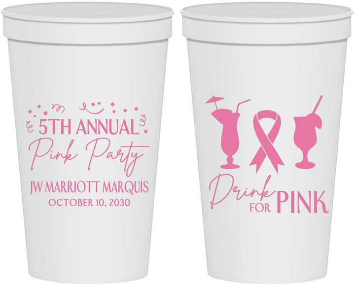 Personalized Awareness 22 oz Stadium Cups - Drink For Pink | 230001