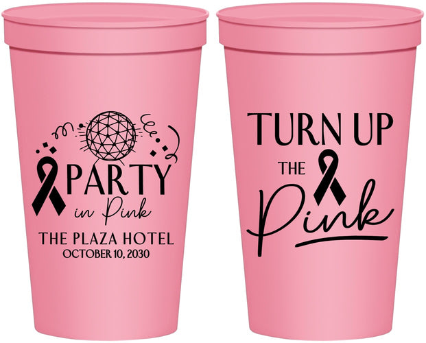 Personalized Awareness 22 oz Stadium Cups - Party In Pink | 230002