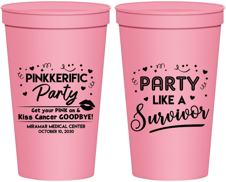 Personalized Awareness 22 oz Stadium Cups - Party Like A Survivor | 230003