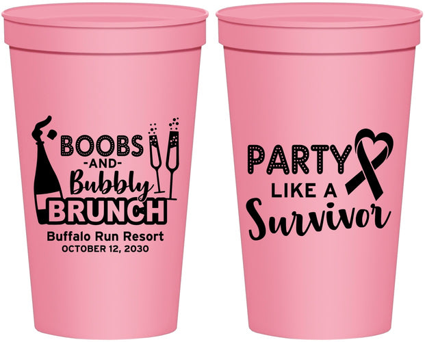 Personalized Awareness 22 oz Stadium Cups - Party Like A Survivor | 230006