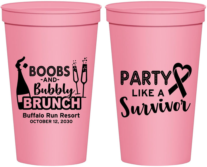 Personalized Awareness 22 oz Stadium Cups - Party Like A Survivor | 230006