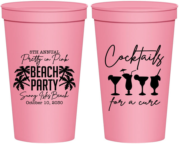 Personalized Awareness 22 oz Stadium Cups - Beach Party | 230007