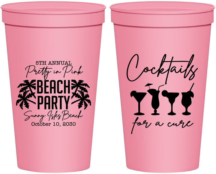 Personalized Awareness 22 oz Stadium Cups - Beach Party | 230007