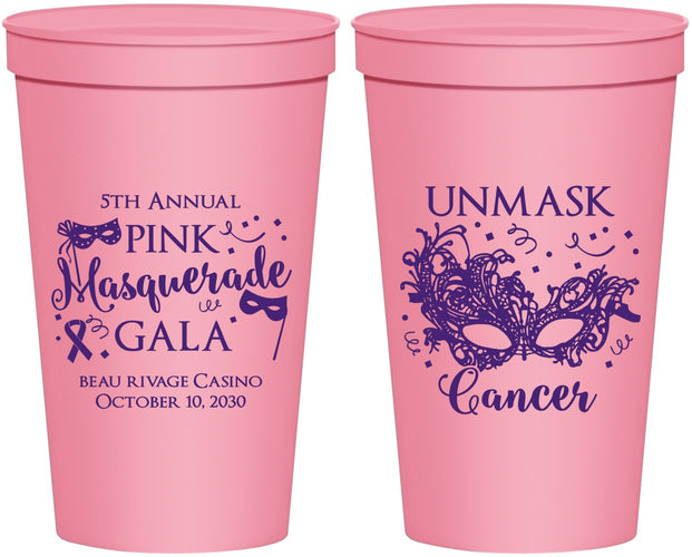 Personalized Awareness 22 oz Stadium Cups - Masquerade | 230008