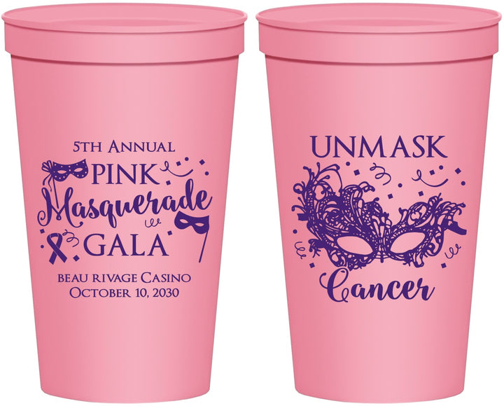 Personalized Awareness 22 oz Stadium Cups - Masquerade | 230008
