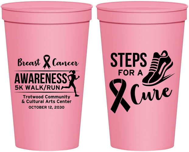 Personalized Awareness 22 oz Stadium Cups - Steps For A Cure | 230014