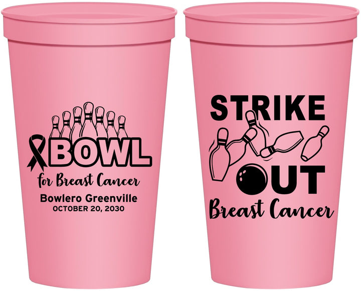 Personalized Awareness 22 oz Stadium Cups - Bowling Strike Out | 230015
