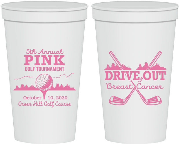 Personalized Awareness 22 oz Stadium Cups - Gold Drive Out | 230017