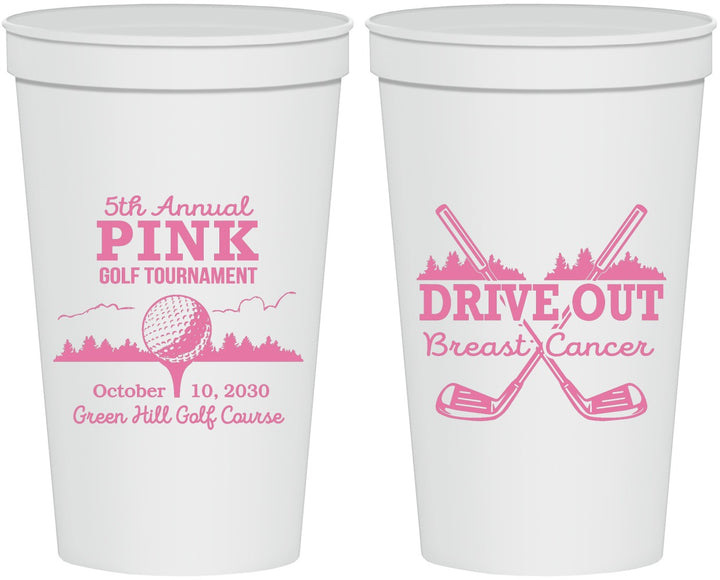 Personalized Awareness 22 oz Stadium Cups - Gold Drive Out | 230017