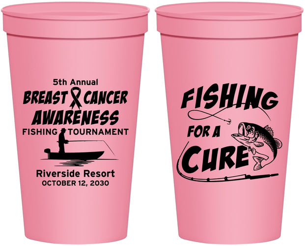 Personalized Awareness 22 oz Stadium Cups - Fishing For A Cure | 230018