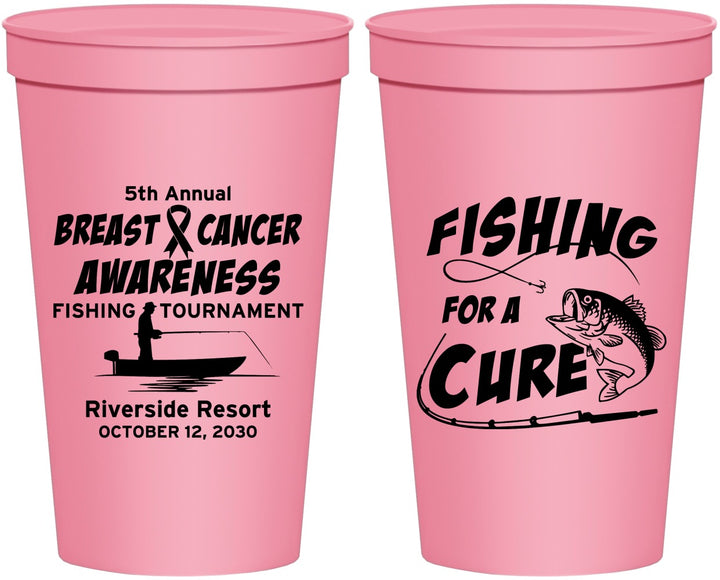 Personalized Awareness 22 oz Stadium Cups - Fishing For A Cure | 230018