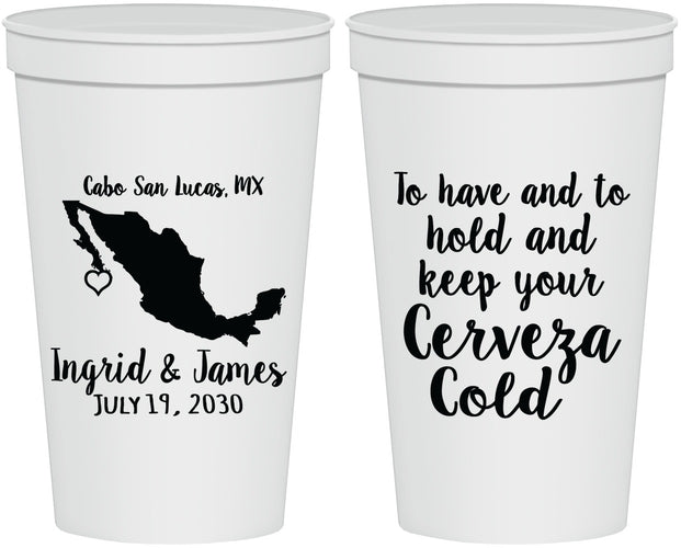 Personalized Wedding 22 oz Stadium Cups - Cerveza Mexico | 240