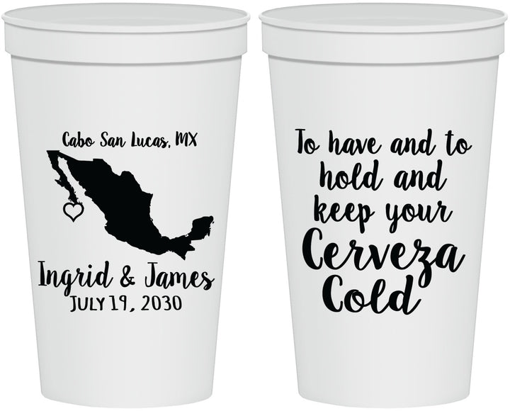 Personalized Wedding 22 oz Stadium Cups - Cerveza Mexico | 240