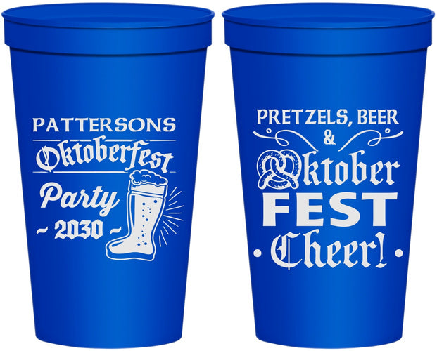 Personalized Oktoberfest 22 oz Stadium Cups - Pretzel | 240001