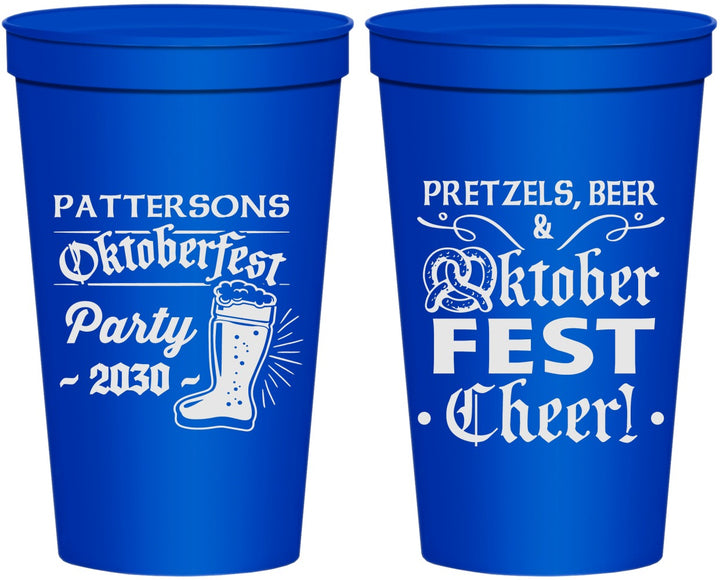 Personalized Oktoberfest 22 oz Stadium Cups - Pretzel | 240001