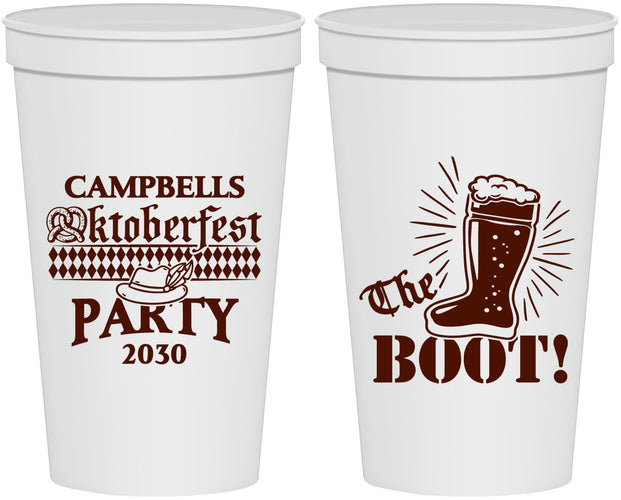 Personalized Oktoberfest 22 oz Stadium Cups - Boot | 240006