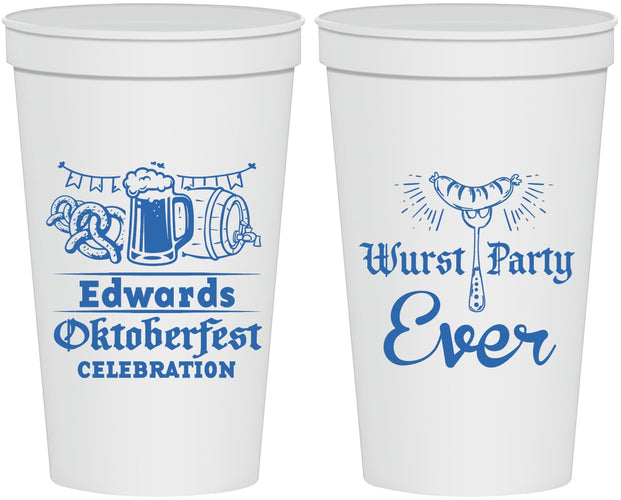 Personalized Oktoberfest 22 oz Stadium Cups - Wurst Party Ever | 240008