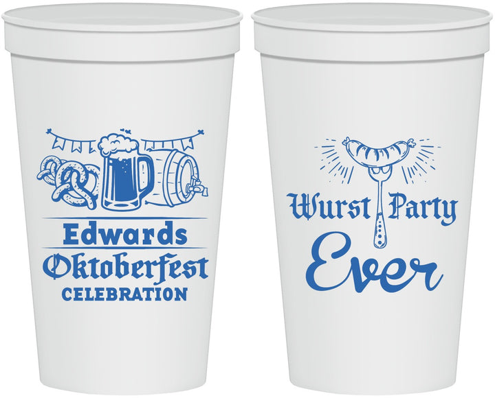 Personalized Oktoberfest 22 oz Stadium Cups - Wurst Party Ever | 240008