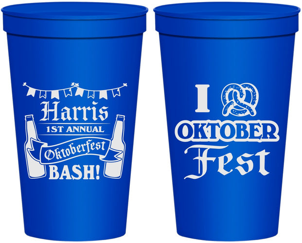 Personalized Oktoberfest 22 oz Stadium Cups - Pretzel | 240009