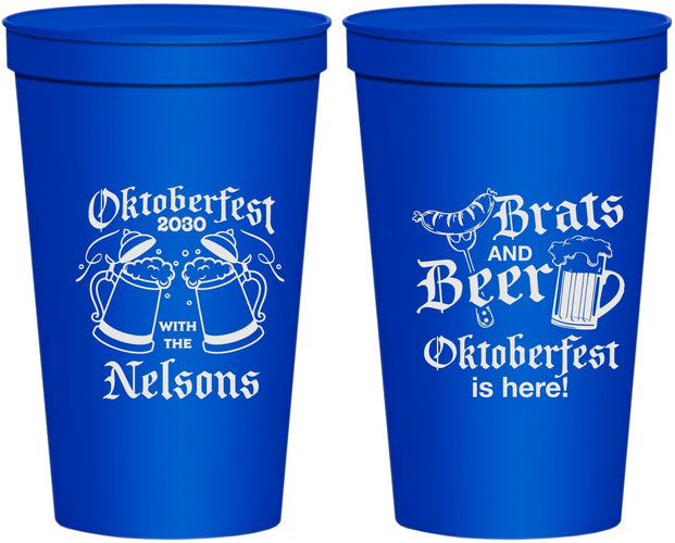 Personalized Oktoberfest 22 oz Stadium Cups - Brats Beer | 240013
