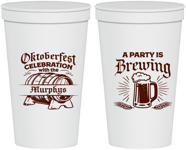 Personalized Oktoberfest 22 oz Stadium Cups - Beer Keg | 240014